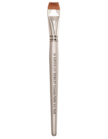 Kryolan Flat No. 28 brush, silver 03628-00